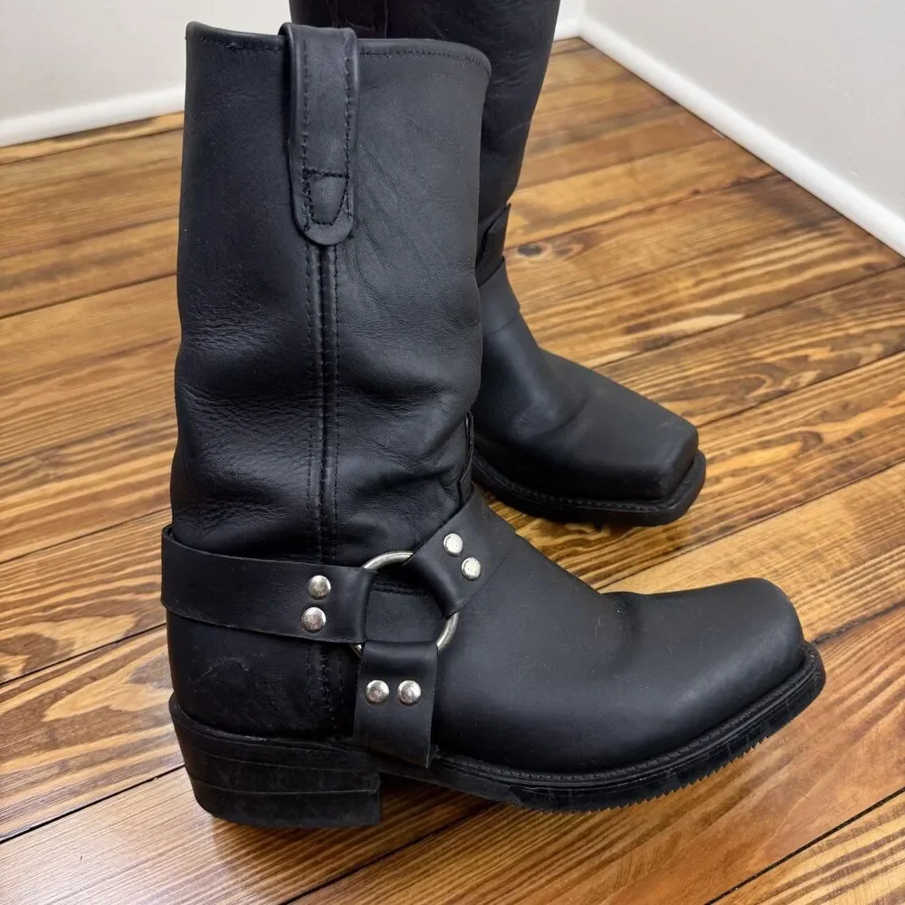 Double-H HH Black Leather Harness Boots Mens 9 | Motorcycle Riding Engineer - Picture 2 of 14